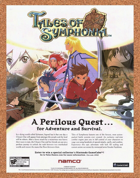 Original 2004 Tales Of Symphonia GameCube Vintage Ad - Video Game Art Promo