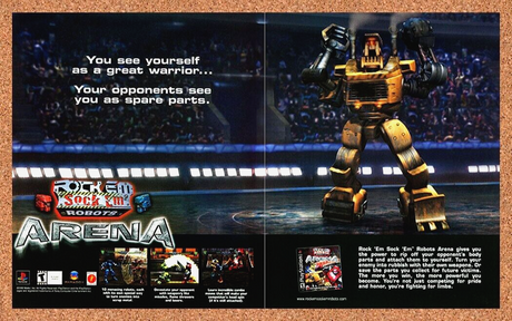 Rockem Sockem Robots Arena PS1 Original 2001 Ad Authentic Video Game Promo