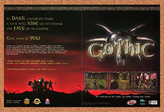 Gothic PC Original 2002 Ad Authentic Fantasy RPG Video Game Promo
