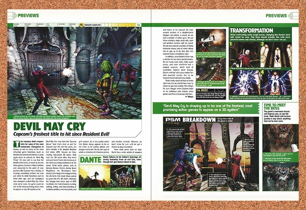 2001 Devil May Cry PS2 Original Advertisement / Retro Promo vr2