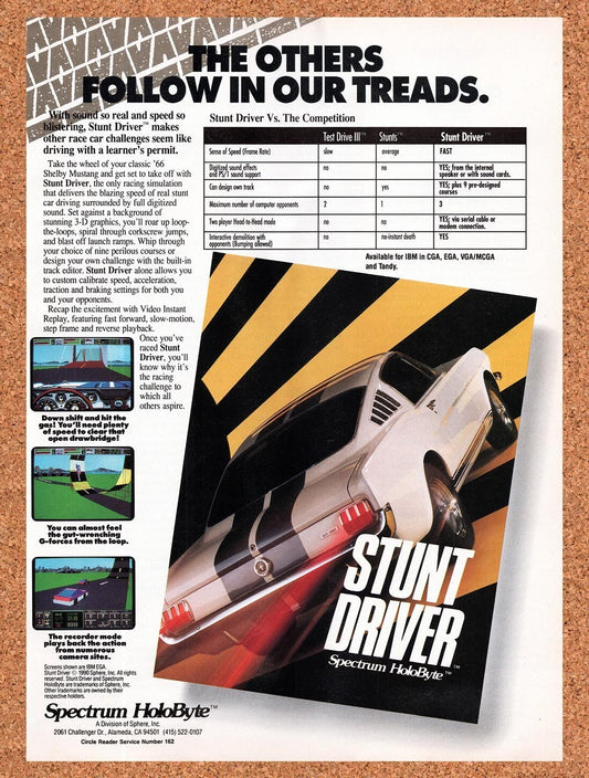 1990 Stunt Driver IBM Original Advertisement / Retro Wall Art v2