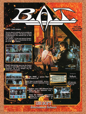 1990 BAT Commodore-64 Original Advertisement / Retro Wall Art v1