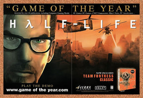 1999 Half-Life Game Of The Year Original Advertisement / Retro Wall Art v10