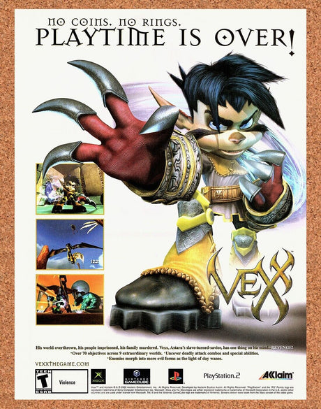 Vex GameCube Original 2003 Print Ad Authentic Acclaim Video Game Promo Wall Art