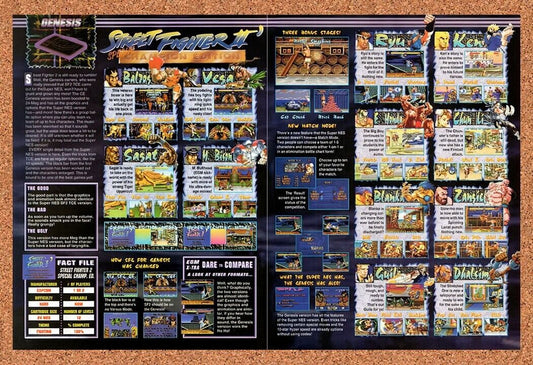 1992 Street Fighter II Special Champion Edition Genesis Original Ad / Art v4
