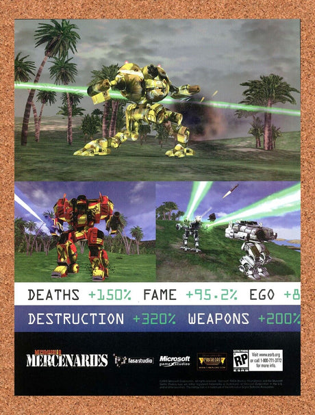 MechWarrior Mercenaries PC Original 2004 Ad Authentic Microsoft Video Game Promo