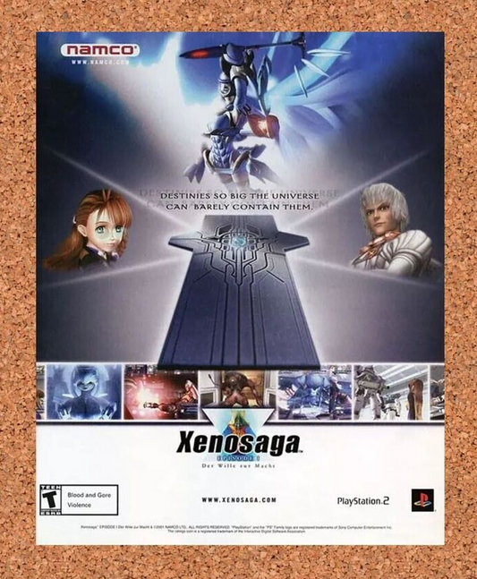 Xenosaga Episode 1 PS2 Original 2003 Ad Authentic Namco Video Game Promo