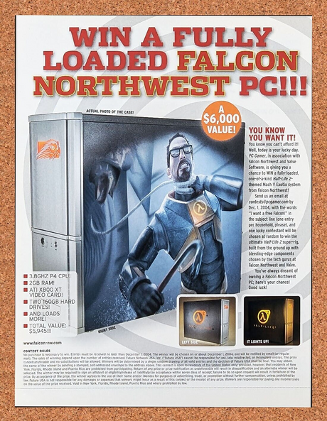 Half-Life 2 Falcon Northwest Original 2006 Ad Authentic Video Game Contest Promo