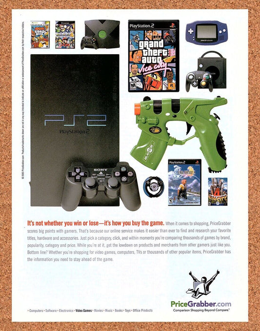 Sony PlayStation 2 Original 2002 Ad Authentic PS2 GunCon Video Game Promo