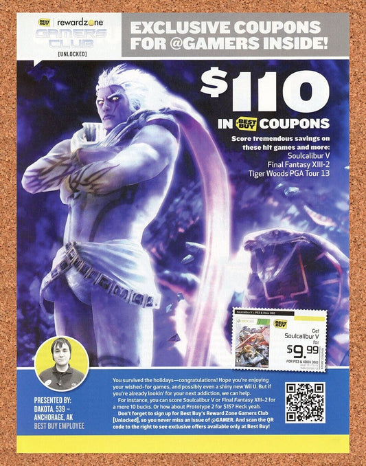 Soul Calibur V Xbox 360 5 Original 2014 Ad Authentic Best Buy Video Game Rebate