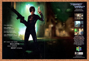 Perfect Dark N64 Original 2000 Vintage Ad - Video Game Art Promo