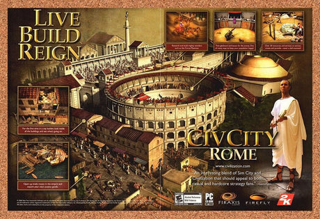 CivCity Rome PC Original 2006 Print Ad Authentic 2K Video Game Wall Art Promo