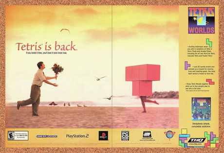 Tetris Worlds PS2 Original 2003 Print Ad Authentic Funny Video Game Art Promo