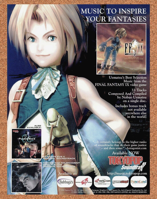 Final Fantasy IX Soundtrack Original 2002 Ad Authentic Tokypop Video Game Promo