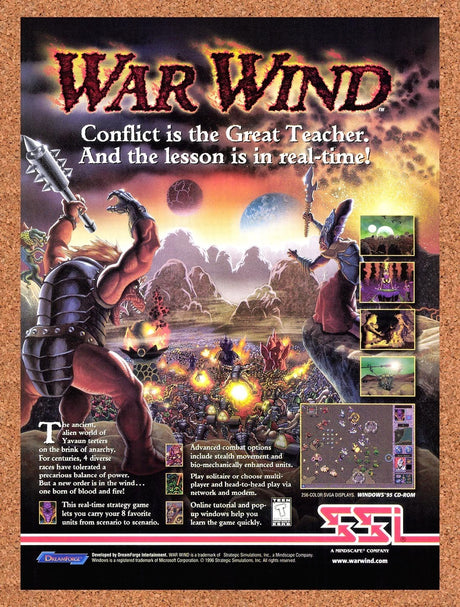 1997 War Wind PC Original Advertisement / Retro Promo v1