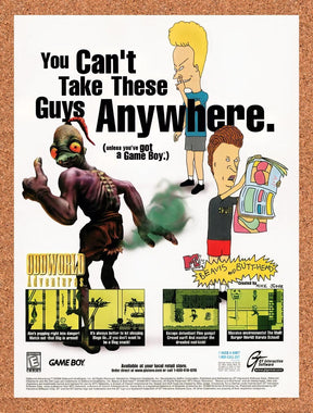 1999 Nintendo Game Boy Games Beavis And Butthead Original Ad / Promo vg3