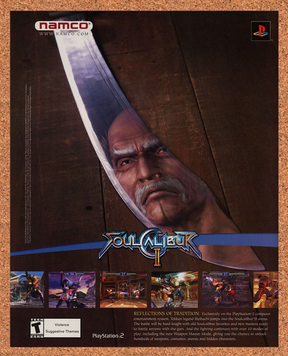 Soul Calibur II PS2 Original 2005 Ad Authentic Namco Video Game Wall Art Promo