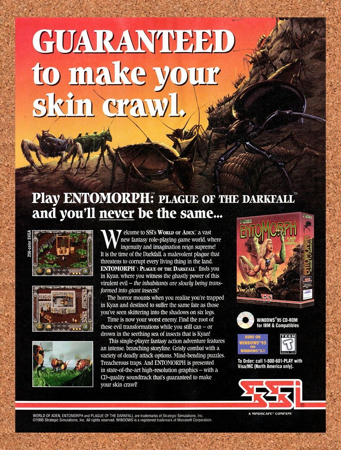 EntoMorph PC Original 1995 Vintage Ad - Video Game Promo