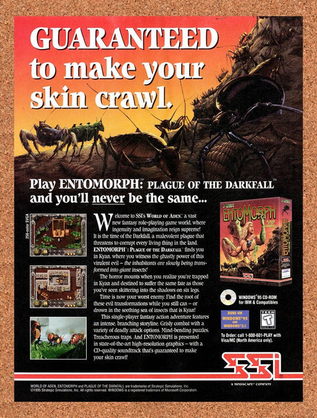 EntoMorph PC Original 1995 Vintage Ad - Video Game Promo