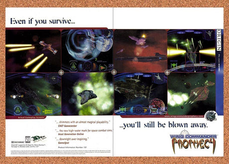 1998 Wing Commander Prophecy PC Original Advertisement / Retro Promo v2