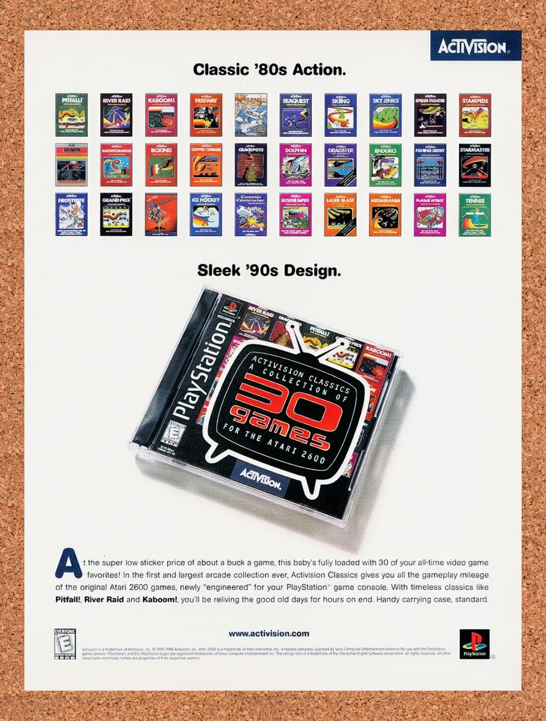 1998 Activision Classics PS1 Original Advertisement / Retro Wall Art v1