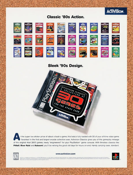1998 Activision Classics PS1 Original Advertisement / Retro Wall Art v1
