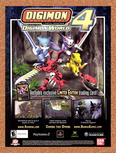 2005 Digimon World 4 PS2 Original Advertisement / Retro Promo v1