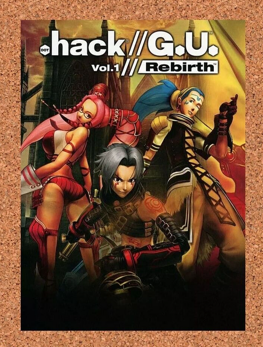 Dot Hack PS2 GU Rebirth Original 2005 Ad Authentic Bandai Video Game Promo v1