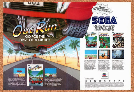 1989 Out Run Amiga Original Advertisement / Retro Promo v1