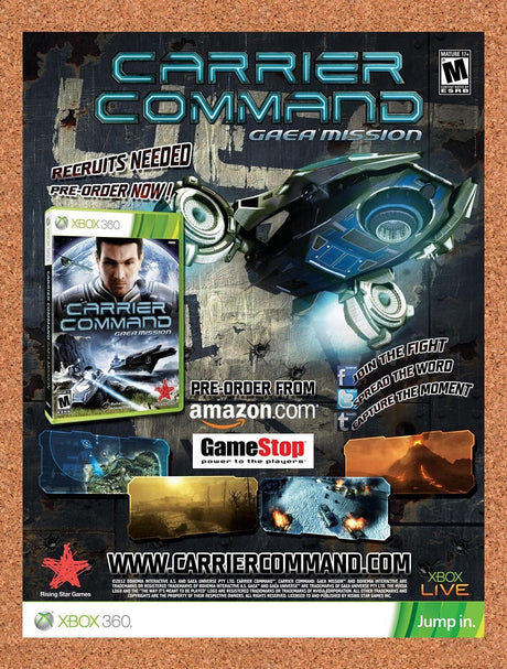 2012 Carrier Command Gaea Mission GameStop Original Ad / Retro Wall Art v1
