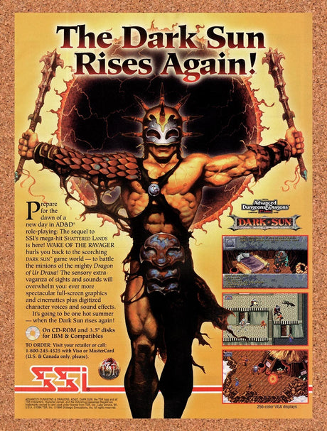 1994 Advanced Dungeons & Dragons Dark Sun IBM Original Ad / Retro Promo v1