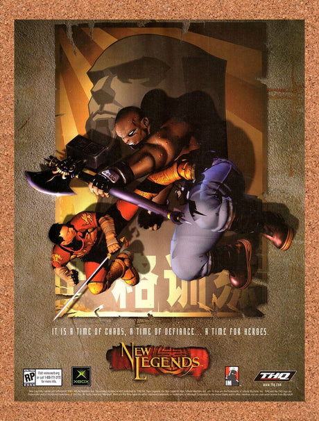 2001 New Legends Xbox Original Advertisement / Retro Wall Art v1