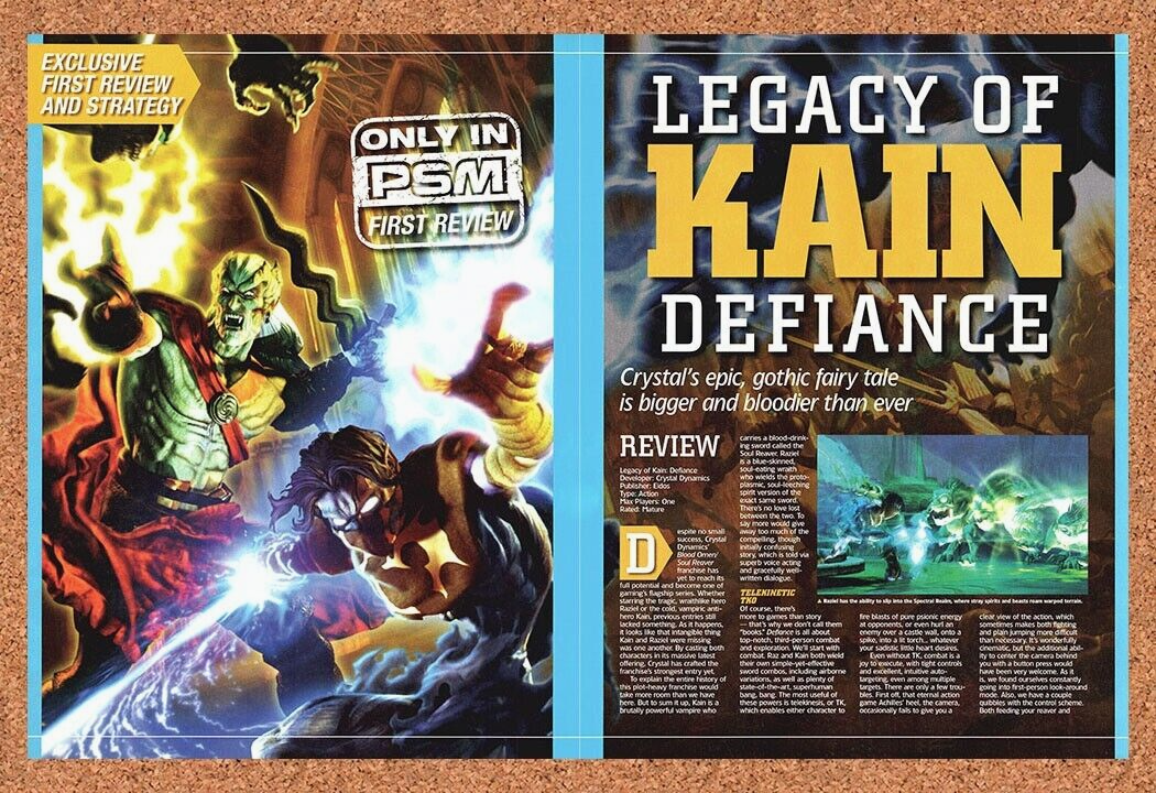 Original 2002 Legacy Of Kain Defiance PS2 Vintage Ad - Video Game Art Promo