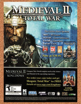 Medieval II PC Original 2007 Vintage Ad - Kingdoms DLC Video Game Promo