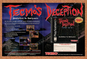 1997 Tecmo's Deception Invitation To Darkness PS1 Original Ad / Promo v2