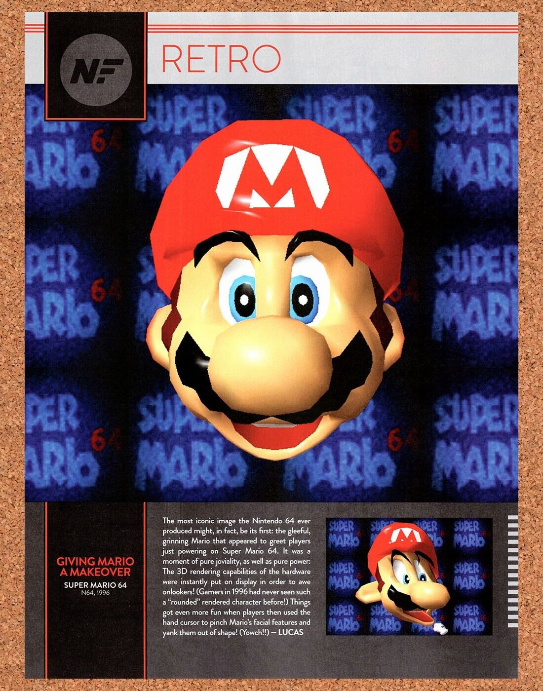 Mario 64 N64 Original Vintage Ad - Giving Mario A Makeover Retrospective Promo