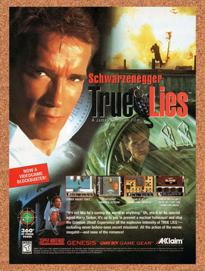 1995 True Lies  SNES Original Advertisement / Retro Wall Art v1