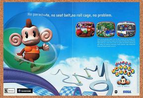 Super Monkey Ball GameCube Original 2001 Ad Authentic Nintendo Video Game Promo