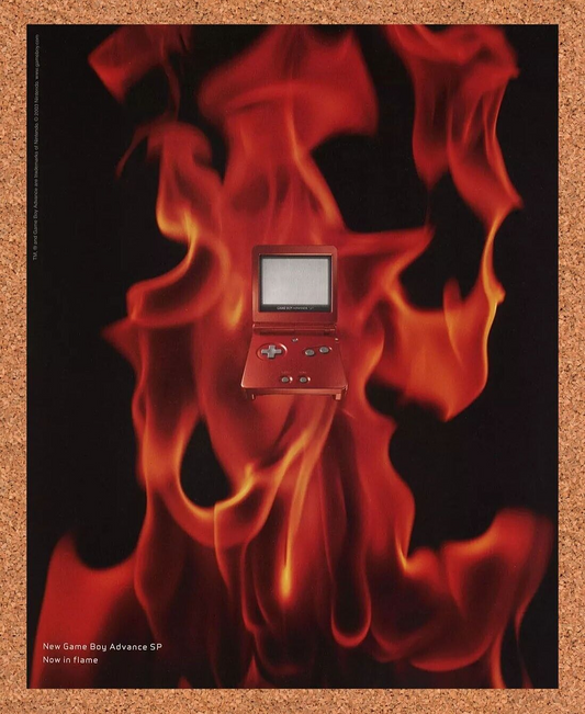 Nintendo Game Boy Advance SP Original 2004 Ad Authentic Flame Video Game Promo