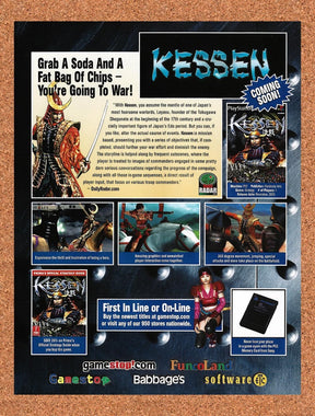2000 Kessen FuncoLand Original Advertisement / Retro Promo v2
