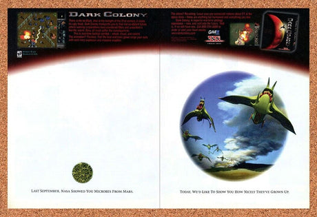Dark Colony PC Original 1997 Print Ad Authentic Online RTS Video Game Art Promo