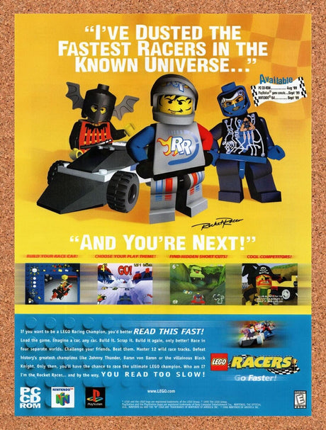 1999 Lego Racers N64 Original Advertisement / Retro Wall Art v1
