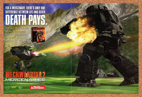1996 MechWarrior 2 Mercenaries PC Original Advertisement / Retro Promo v1
