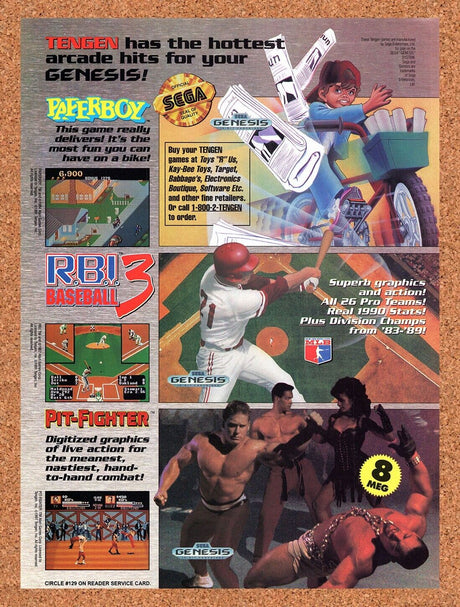 1992 Tengen Genesis Original Advertisement / Retro Wall Art v5