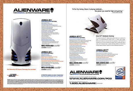 2004 Alienware The Original Area-51 Extreme Intel Original Ad / Retro Promo v5