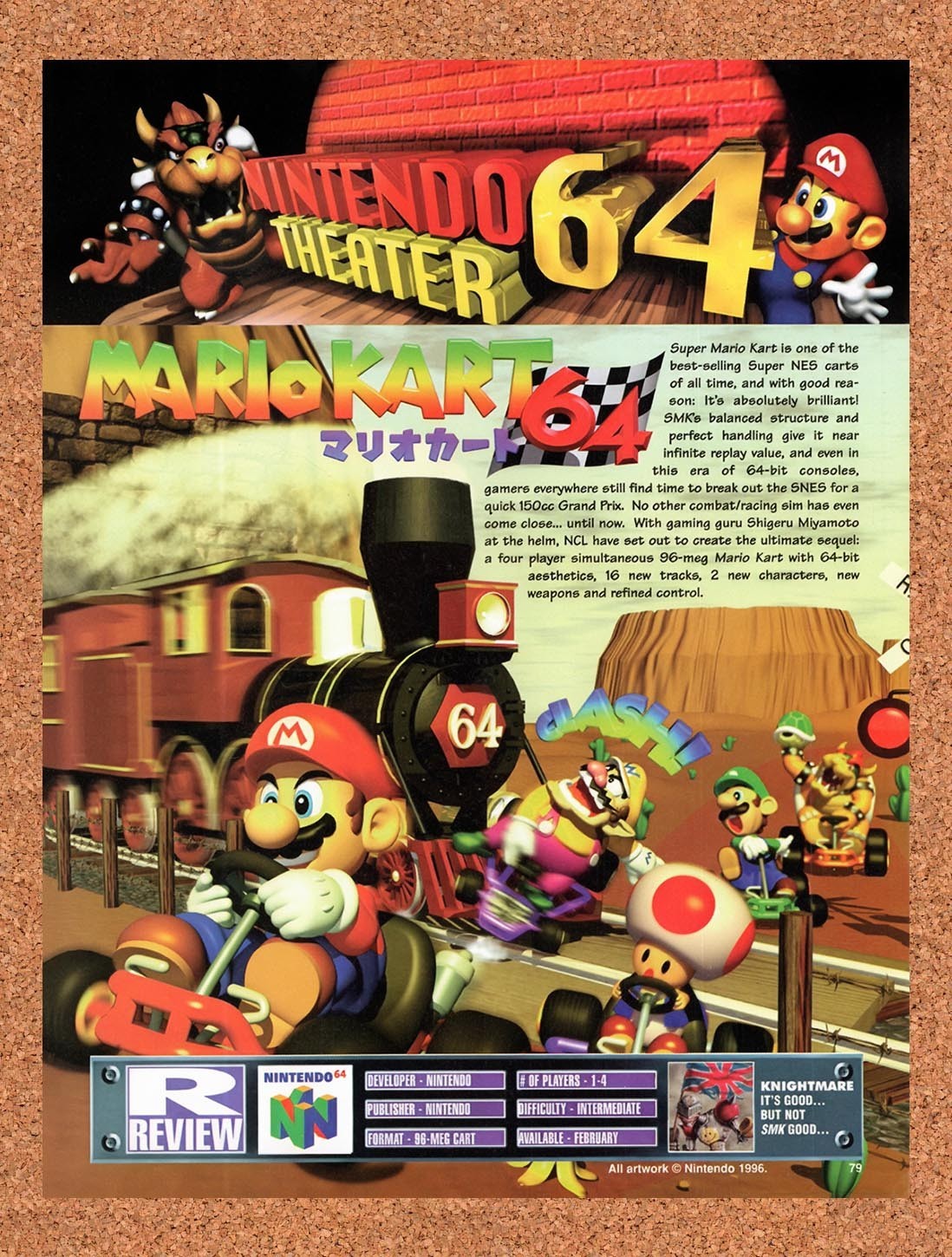 1997 Mario Kart 64 N64 Original Advertisement / Retro Promo vr1