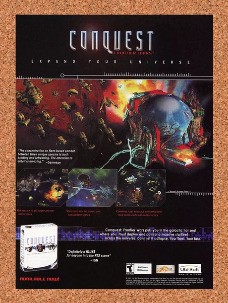Conquest Frontier Wars PC Original 2003 Ad Authentic Video Game Promo
