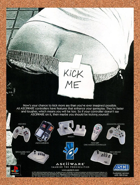 1998 ASCIIWARE PS1 Accessories Original Advertisement / Retro Wall Art v7
