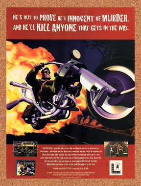 1995 Full Throttle PC Original Advertisement / Retro Promo v1