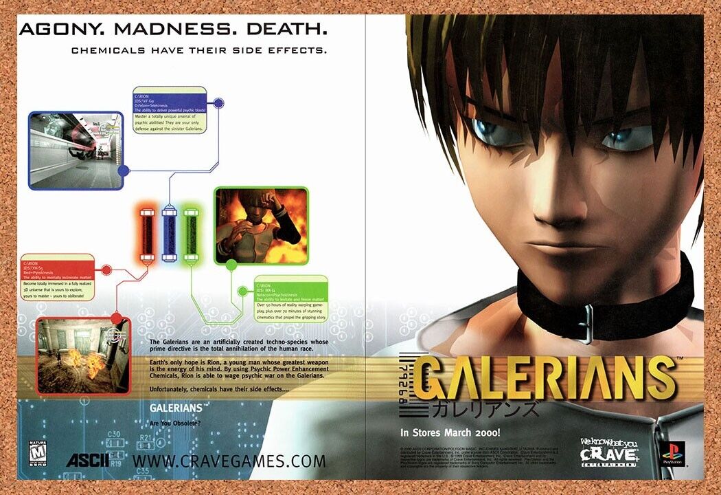 Galerians PS1 Original 2002 Vintage Ad - Video Game Art Promo